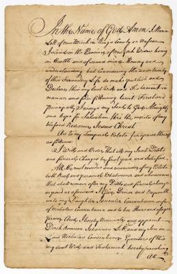 Probated will of Maria Lott, 1764