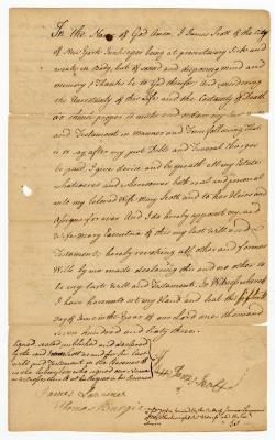 Probated will of James Scott, 1764