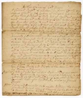 Probated will of Richard Pinfold, 1764