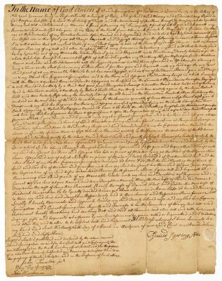 Probated will of David Springsteen, 1764