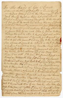 Probated will of Samuel Southard, 1764