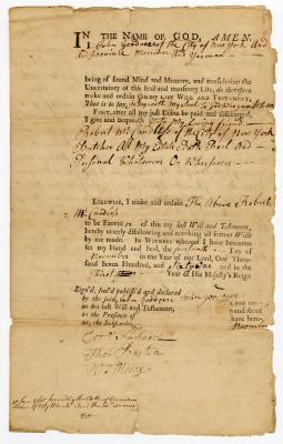 Probated will of John Goodacre, 1765