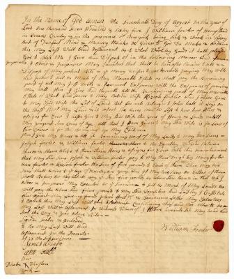 Probated will of William Fowler, 1765