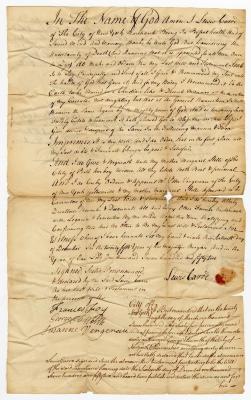 Probated will of Lewis Carre, 1765