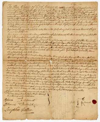 Probated will of John Andrevet, 1765