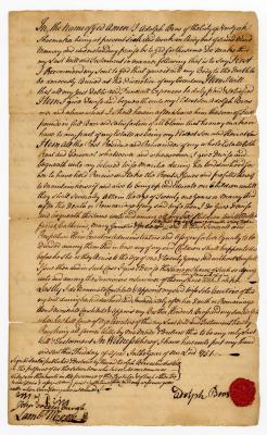 Probated will of Adolph Bras, 1765