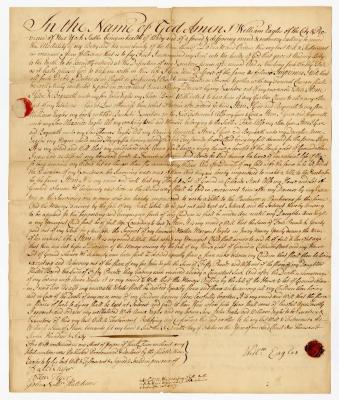 Probated will of William Eagles, 1765