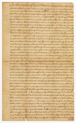 Probated will of Nathaniel Hazard, 1765