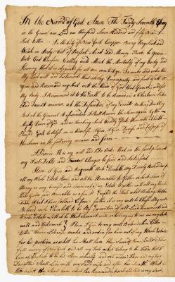 Probated will of Joost Petter, 1765