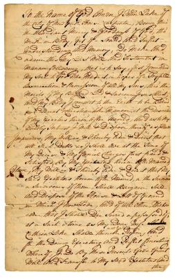 Probated will of John Lake, 1765
