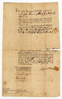 Probated will of Joseph Patterson, 1765