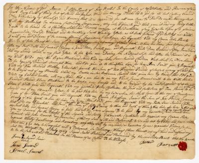 Probated will of Peter Parcutt, 1765