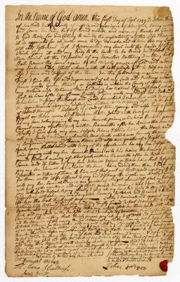 Probated will of John Prince, 1765