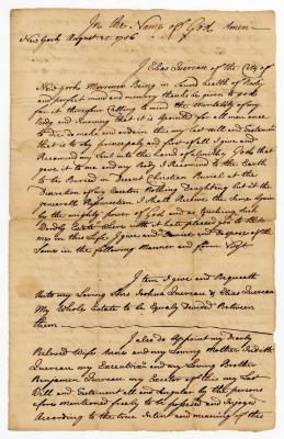 Probated will of Elias Quereau, 1765