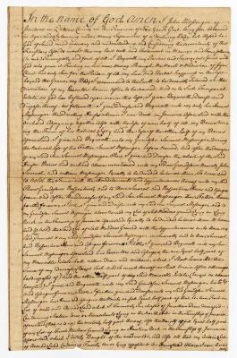 Probated will of John Messenger, 1765