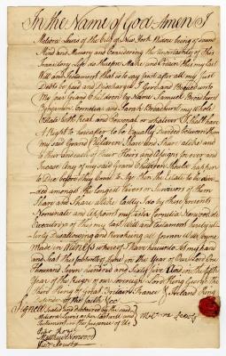 Probated will of Meliora Lewis, 1765
