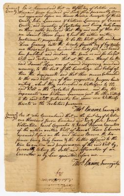 Probated will of Daniel Thorn, 1765