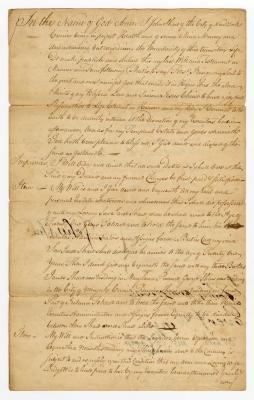 Probated will of John Shaw, 1765