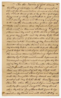 Probated will of Jacob Bond, 1766