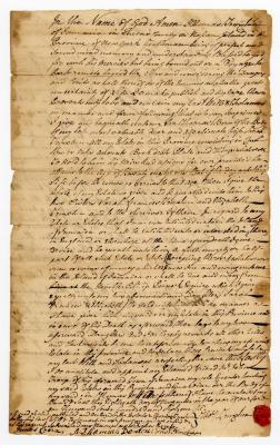Probated will of Thomas Truxtun, 1765