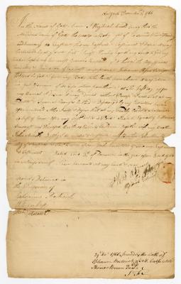 Probated will of Hezekiah Arnold, 1766