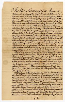 Probated will of Johanna Van Laur, 1765