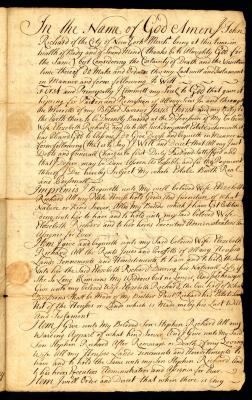 Probated will of John Richard, 1765