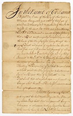Probated will of Wessell Van Orden, 1765