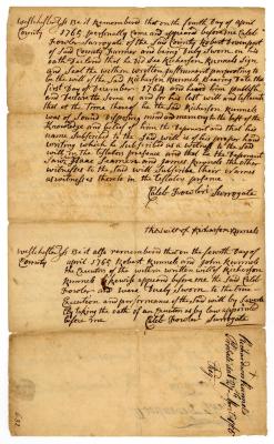 Probated will of Richardson Runnels, 1765