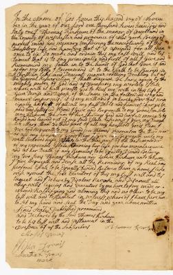 Probated will of Thomas Kirkum, 1766
