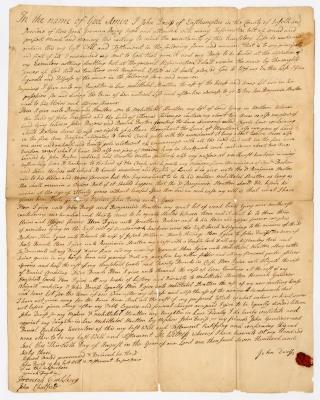 Probated will of John Daviss, 1766
