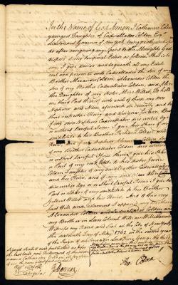 Probated will of Catharine Colden, 1766