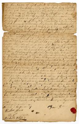 Probated will of Daniel Haines, 1766