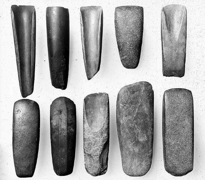 Native Americans. Indian Stone Axes, Chisels and Gouges