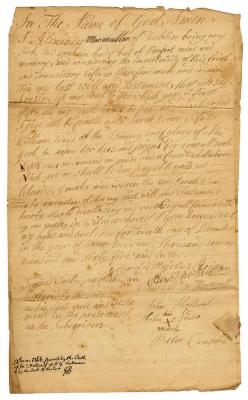 Probated will of Alexander MacMullen, 1766