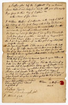 Probated will of William Mulford, 1766