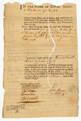 Probated will of John Remsen, 1766