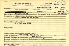 World War I military service abstract for Charles L. Freeman