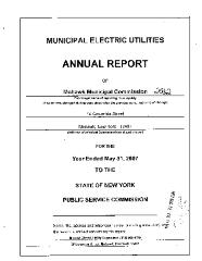 Municipal electric utilities annual report of the Mohawk Municipal Commission to the Public Service Commission, 2007