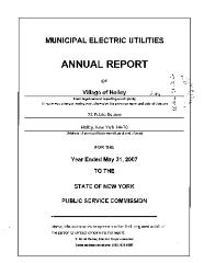 Municipal electric utilities annual report of the Village of Holley to the Public Service Commission, 2007