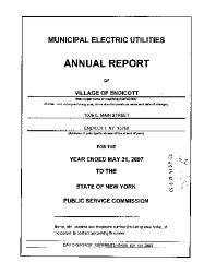 Municipal electric utilities annual report of the Village of Endicott to the Public Service Commission, 2007