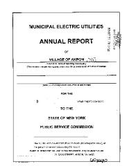 Municipal electric utilities annual report of the Village of Akron to the Public Service Commission, 2006