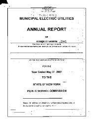 Municipal electric utilities annual report of the Village of Green to the Public Service Commission, 2007