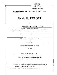 Municipal electric utilities annual report of the Village of Akron to the Public Service Commission, 2007