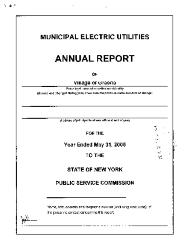 Municipal electric utilities annual report of the Village of Green to the Public Service Commission, 2005