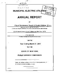 Municipal electric utilities annual report of the City of Salamanca Board of Public Utilities to the Public Service Commission, 2007