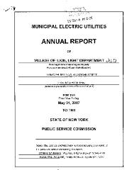 Municipal electric utilities annual report of the Village of Ilion to the Public Service Commission, 2007