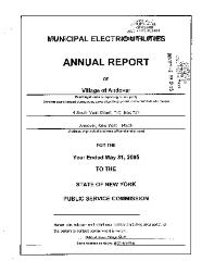 Municipal electric utilities annual report of the Village of Andover to the Public Service Commission, 2005