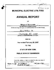 Municipal electric utilities annual report of the Village of Churchville to the Public Service Commission, 2007