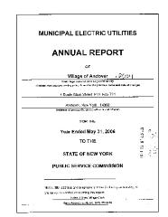 Municipal electric utilities annual report of the Village of Andover to the Public Service Commission, 2006